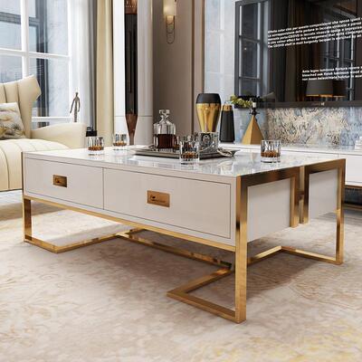 GSQS-205A电视柜现代轻奢风客厅简约矮烤漆储物地柜新款岩板电视