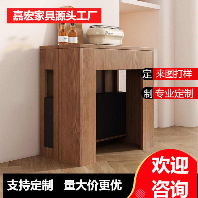 北欧伸缩折叠餐桌椅组合家用小户型隐形长方形省空间吃饭桌8人桌