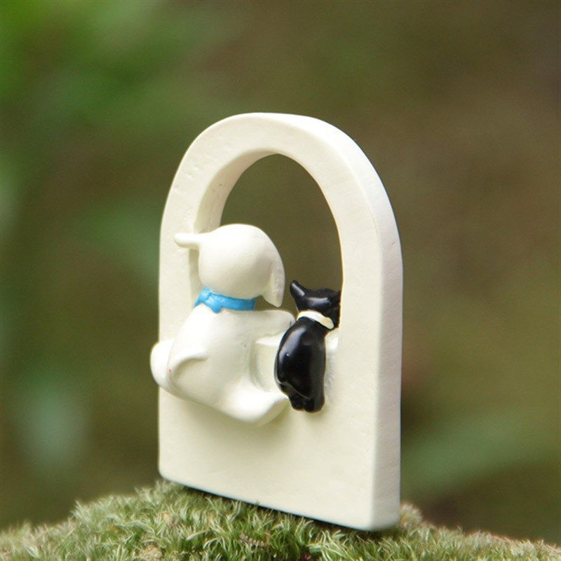 可爱卡通桌面摆件创意办公室小狗黑猫围墙微景观花插插件拍摄道具,特色手工艺,其他特色工艺品,淘宝优惠券,粉丝福利购,淘宝优惠卷