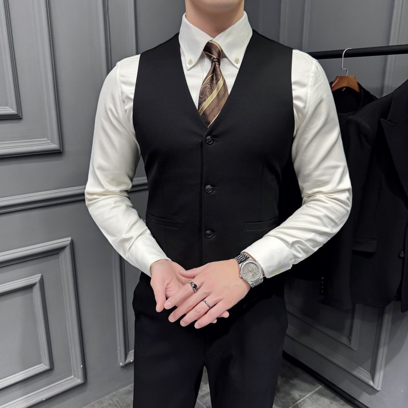 酒吧KTV足浴店餐饮台球厅服务员工作服男士修身西装马甲裤子套装