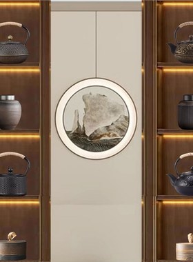 新中式茶室柜博古架茶道茶壶茶叶罐摆件样板间创意家居软装工艺品