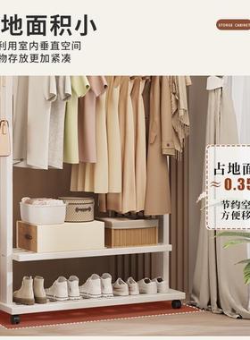 室内挂衣架轮落地带卧关室用衣帽架简易衣家服架子可移动玄LWP置