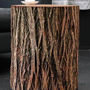 森木系原木树桩实木子陈摆UZH列设造景头立墩柱底座根雕服装店茶
