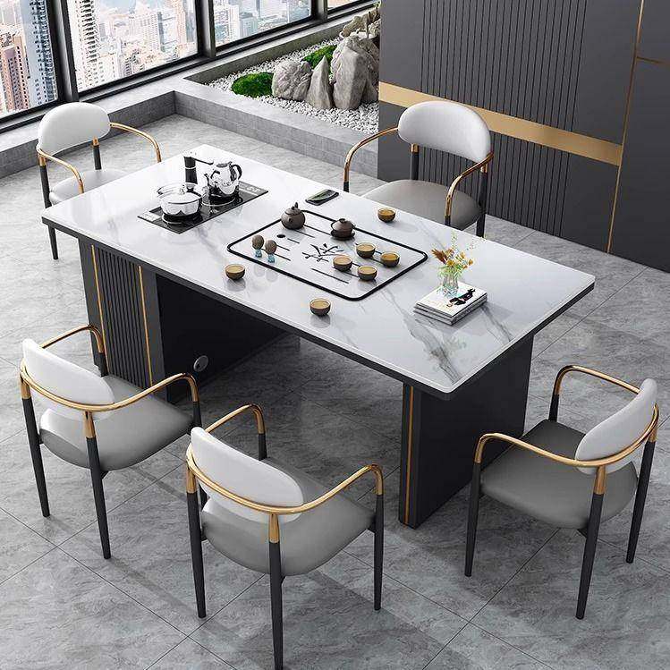 岩板茶桌合现简约代办公室茶台小户型家用组轻奢MTU一体茶桌小椅,商业/办公家具,茶台/茶桌,淘宝优惠券,粉丝福利购,淘宝优惠卷