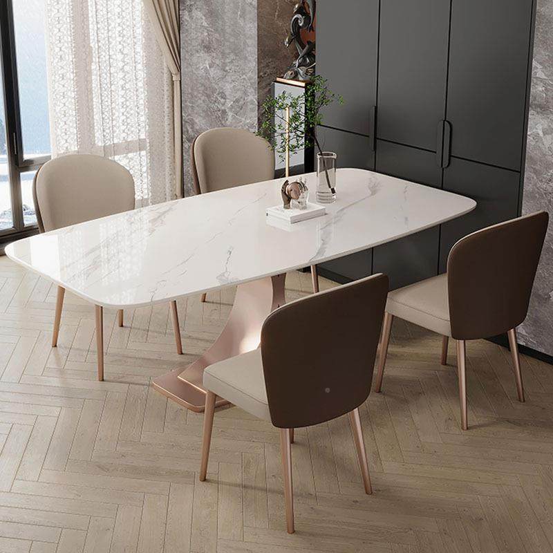 亮岩板餐师桌轻奢代简光IRZ约高端设计时尚现家用不锈钢长方形吃