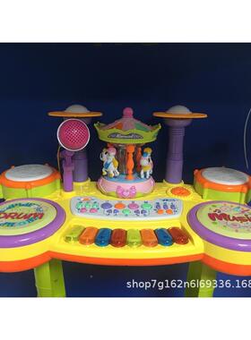 儿乐器玩具中IC多XVP功童能卡通转木马电子文琴爵士旋鼓