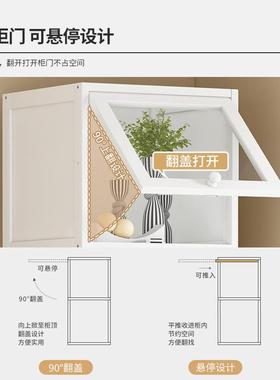 白色尘柜书带玻璃推拉628门展示实木落防地用家楼梯下储物柜书房