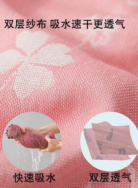 可6M0浴袍纯纱棉布女成人新款睡袍吸水速8干穿式浴巾中IFY大童四