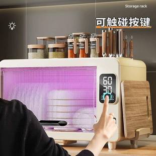 碗碟收纳架沥家用小型带盖消杀菌毒柜多功8519能水置物架餐具碗收