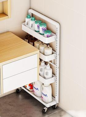 可调房卫XIH生间卡扣置物架落地小推车冰节箱侧边超夹缝厨柜窄收