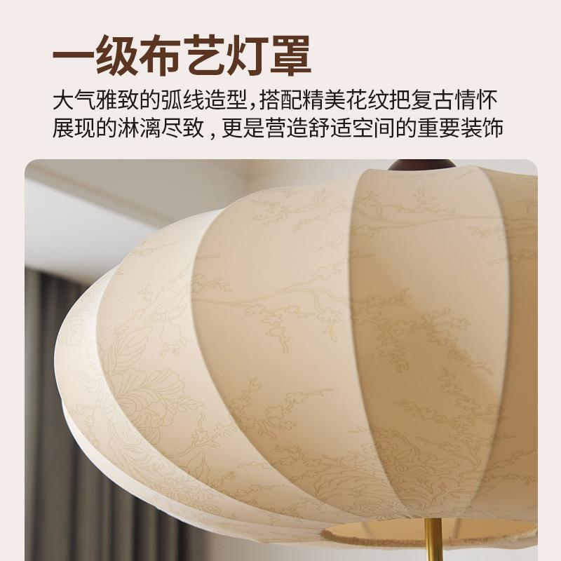 复古南洋风卧室灯中古风餐厅灯创意南瓜灯布艺吊灯书房间主卧灯具