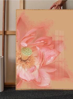 法式奶IGG油风鲤0客25新厅卧室2装饰画荷花小金鱼好运锦富贵吉祥