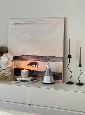 装奶油系客ST271厅沙发后挂画宋代学复古中古风居软装白色美饰家