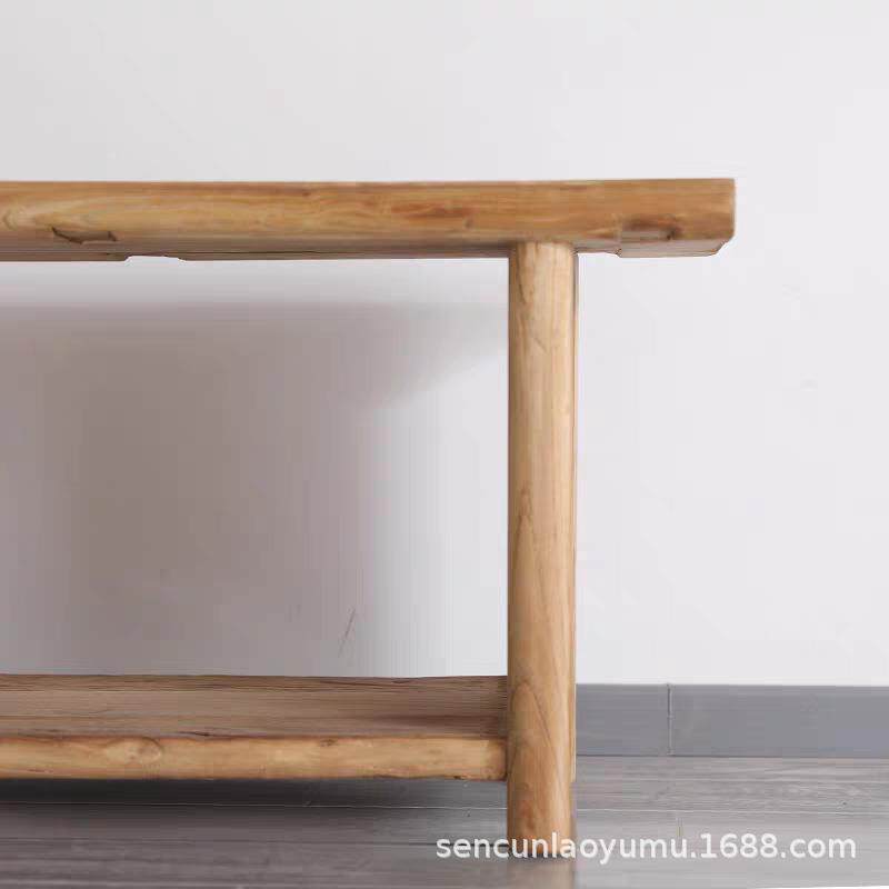 老门板木电视柜约现代双层长凳风化简榆条0415木实边几家具落地柜