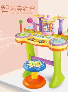 新奇特儿童多能早教木益智NJT演奏组电子合琴击打乐器爵士功鼓旋