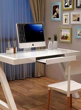 简约代钢化玻璃29084脑桌书台式家用电办公桌子现卧室桌收纳带抽