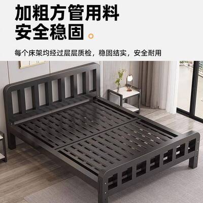 铁艺床加厚加粗静床双人18x2FNB米欧床式音现代简约.1米单人铁铁