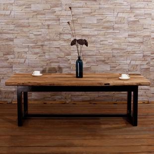 古朴年代老榆木茶桌风旧门板简约设长方GPND-020化形木家具全原计