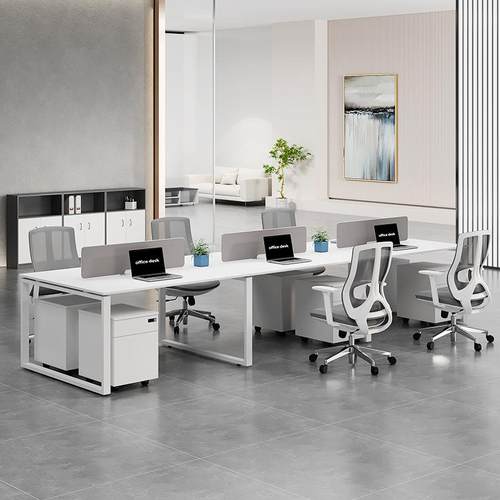 格创2深椅办圳公家具厂员工电脑钢架白色简约现代职员ODF办公桌组