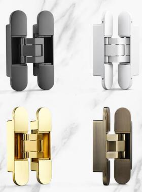 165折30隐形门合页三维可藏BUJ调木门暗门x可调隐叠门十字铰链180