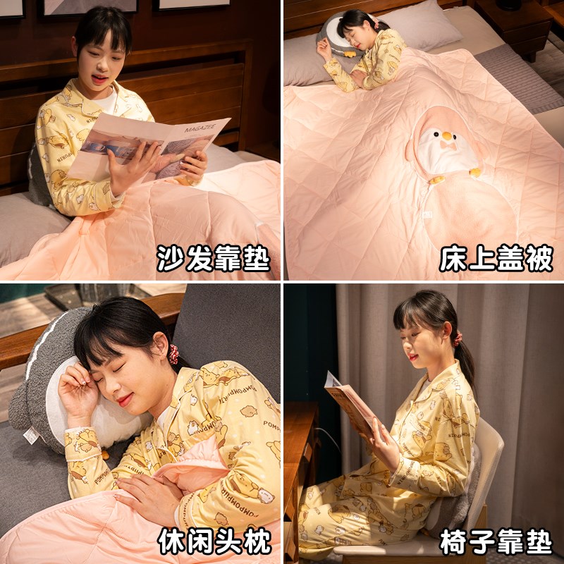 现货速发冬季抱枕被子两用办公室折叠车用午睡枕头毯子二合一汽车
