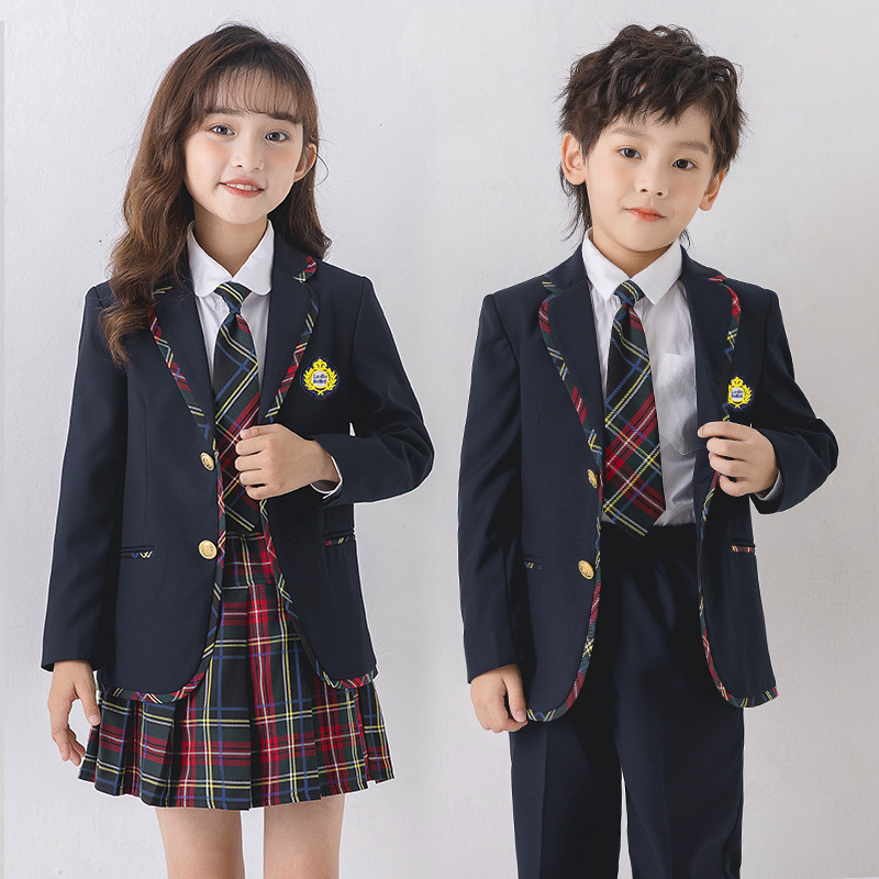 速发儿童校服礼服套装学院风深蓝色小学生班服制服幼儿园园服