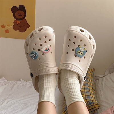 速发 洞时鞋夏包尚外穿可爱学生护士洞头凉鞋沙滩