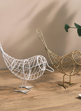 简约铁艺镂空情侣小鸟玄关t客厅摆件酒柜装饰卧室宿舍桌面摆设礼