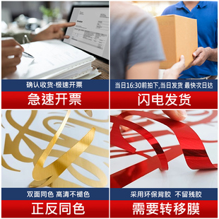 2024新年玻璃贴纸窗贴静电贴春节元 饰玻璃贴贴纸氛围橱窗布 F旦装