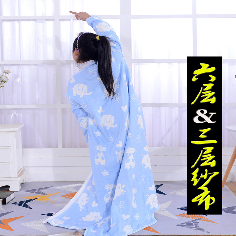 0-18岁婴儿童宝宝纱布睡袋三层六E层春秋夏季纯棉薄款中大童防踢