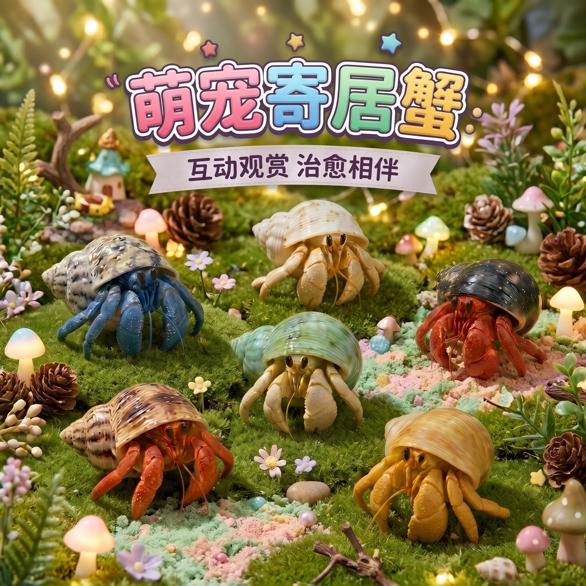 小豆丁陆生寄居蟹宠物活体寄居蟹观赏蟹送礼蟹儿童节礼物桌面萌宠