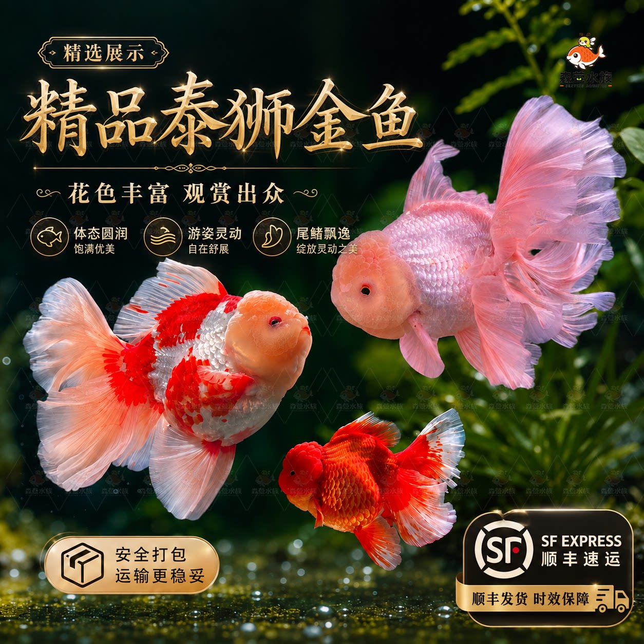 精品百褶泰狮金鱼活鱼狮子头小型好养耐活冷水观赏鱼自来水可养