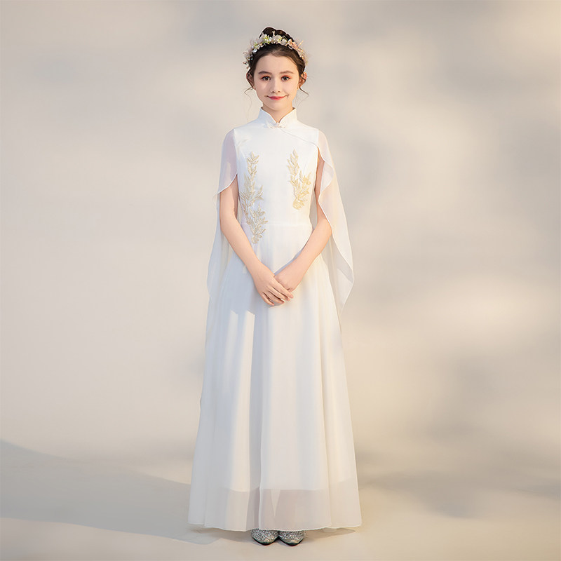 新款女童古筝演奏演出服中小学生大合唱中国风诗歌朗诵比赛表演服