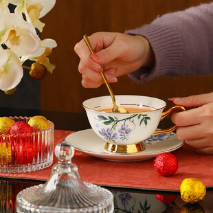 欧式 陶瓷骨瓷杯 咖啡杯子高档精致轻奢高级感英式 F下午茶茶具套装