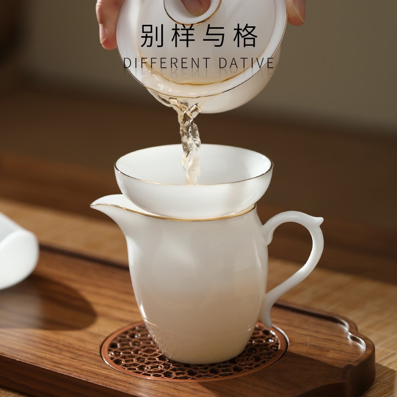 冰种玉瓷公道杯i陶瓷茶具新款分茶器茶海泡茶功道茶杯公道壶高档