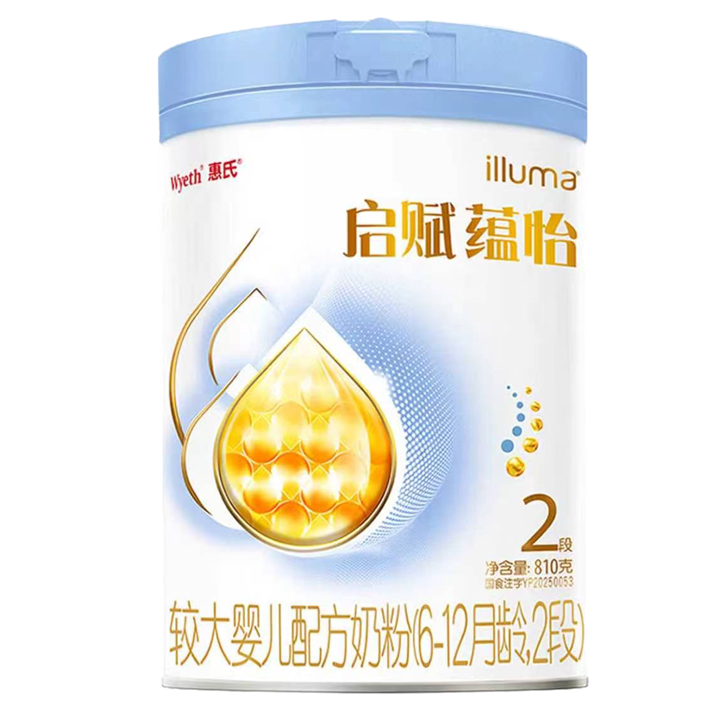 【蓝钻升级款】惠氏启赋蕴怡2段较大婴儿6-12月配方奶粉810g*1罐