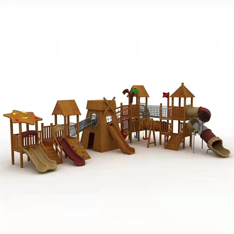 户外幼儿园木制滑滑梯荡桥儿童玩具木质攀爬架体能训练组合