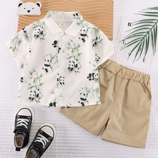 2024年新款 套装 婴幼儿宝宝分体夏天衣服短袖 开衫 男童衬衫 薄款 夏季