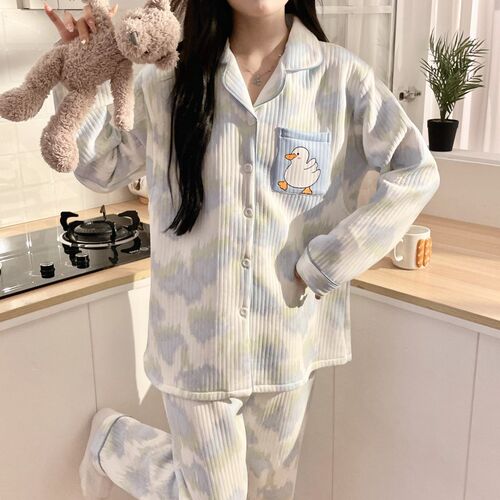 孕妇睡衣秋冬款产后空气棉月子服产妇哺乳春季怀孕期10月份11加厚