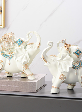 大象轻奢摆件一对招财镇宅乔迁新家居电视酒鞋柜客厅玄关装饰礼品