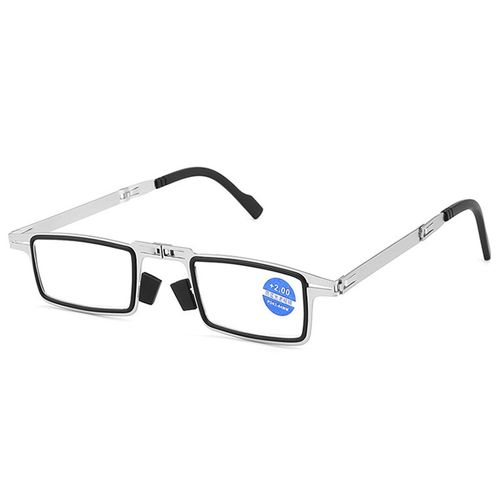 新款个性时尚折叠便携式清防蓝光钢皮老花镜男女款老人阅读眼镜