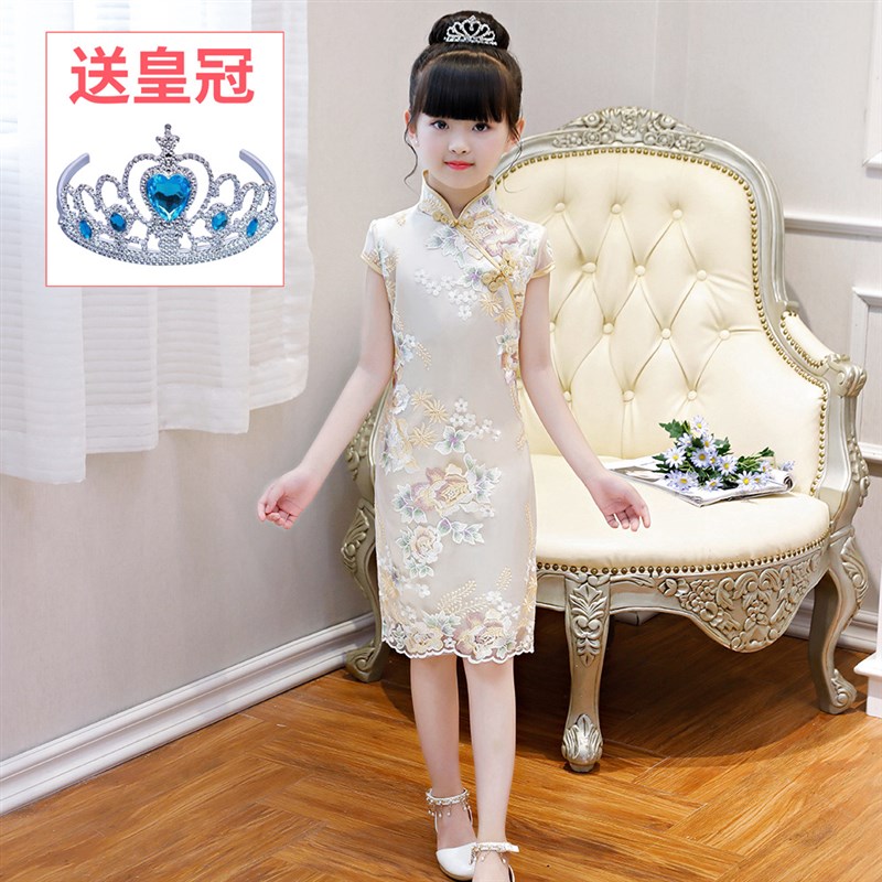 女童旗袍中国风童装女孩古装汉服连衣裙汉服襦裙儿童裙子唐装夏装