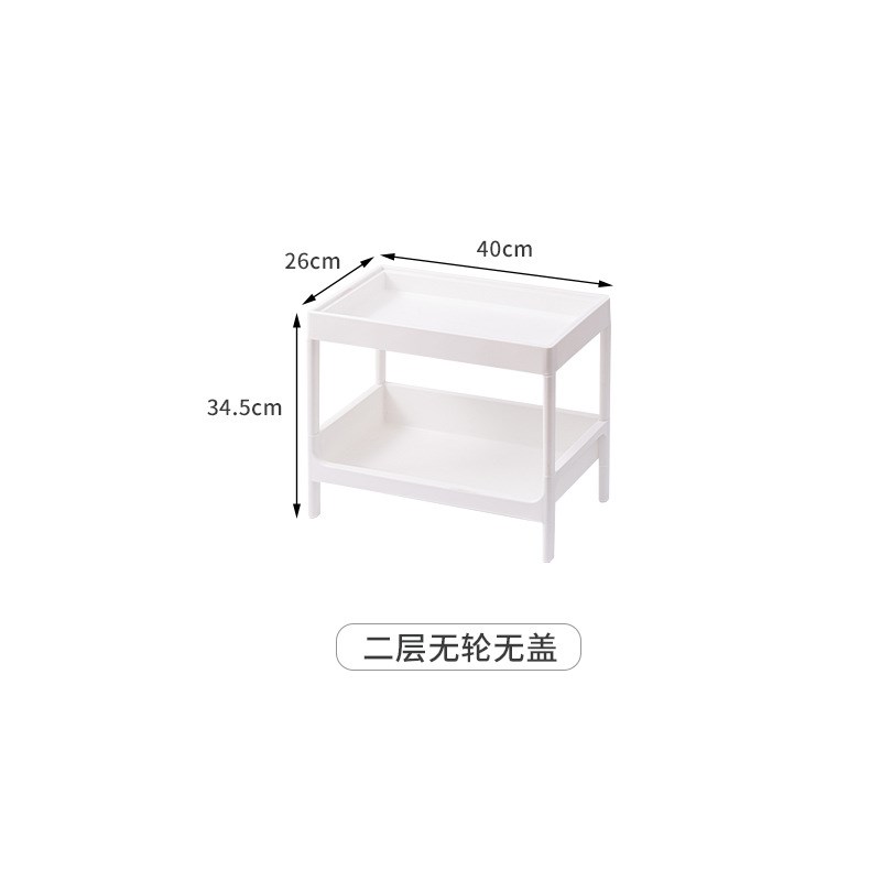 日式学生宿舍木盖带轮移动美容院小推车收纳柜浴室落地整理置物架