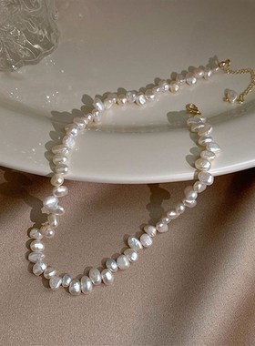 淡水珍珠项链时尚轻奢小众简约锁骨链气质高级感配饰2023新款颈链