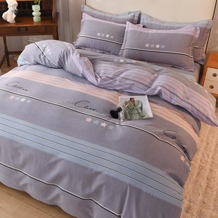 2024新款 全棉磨毛四件套纯棉床上D用品春秋床单被套床笠款 四季 款
