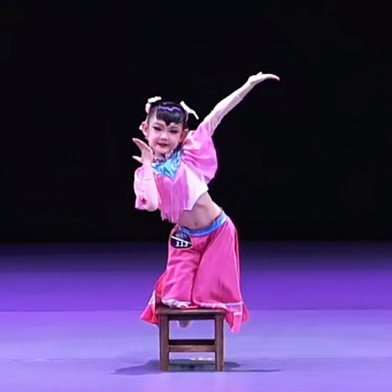 巧闺小序舞蹈服六一儿童古典舞y钱鼓舞表演服打鼓服中国风演出服