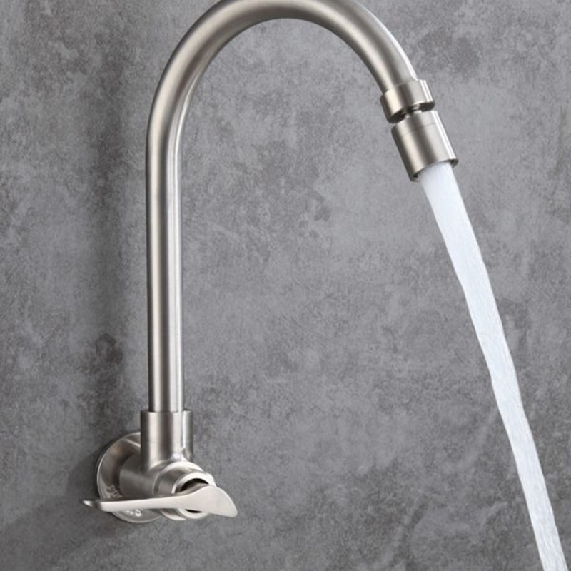 单冷入墙式水龙头万向可旋转洗菜盆墩布洗衣池水嘴墙孔拖把池水槽