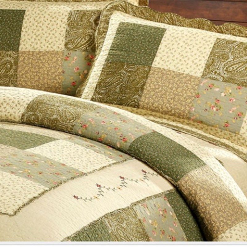 外贸纯棉美式床盖韩式绗缝被床上四件套欧式夹棉床单床罩铺盖被罩