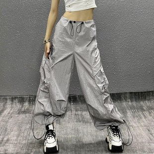 高腰宽松显瘦百搭直筒束脚灯笼裤 女夏新款 休闲裤 帅气透气轻薄工装