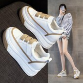 女202h5年秋季 小码 新款 小白鞋 真皮厚底松糕鞋 魔术贴爆款 女鞋 31323